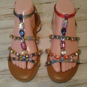 Sandal's Women's Candie's Rainbow Gem Stones 8